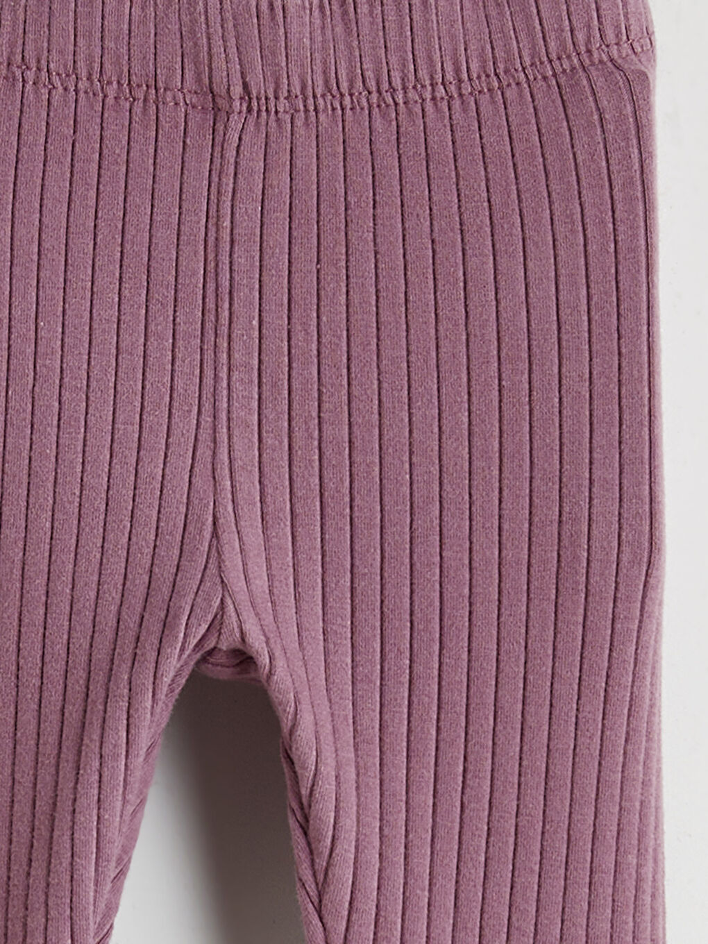 Mürdüm Beli Lastikli Kız Bebek Çoraplı Pijama Alt-2