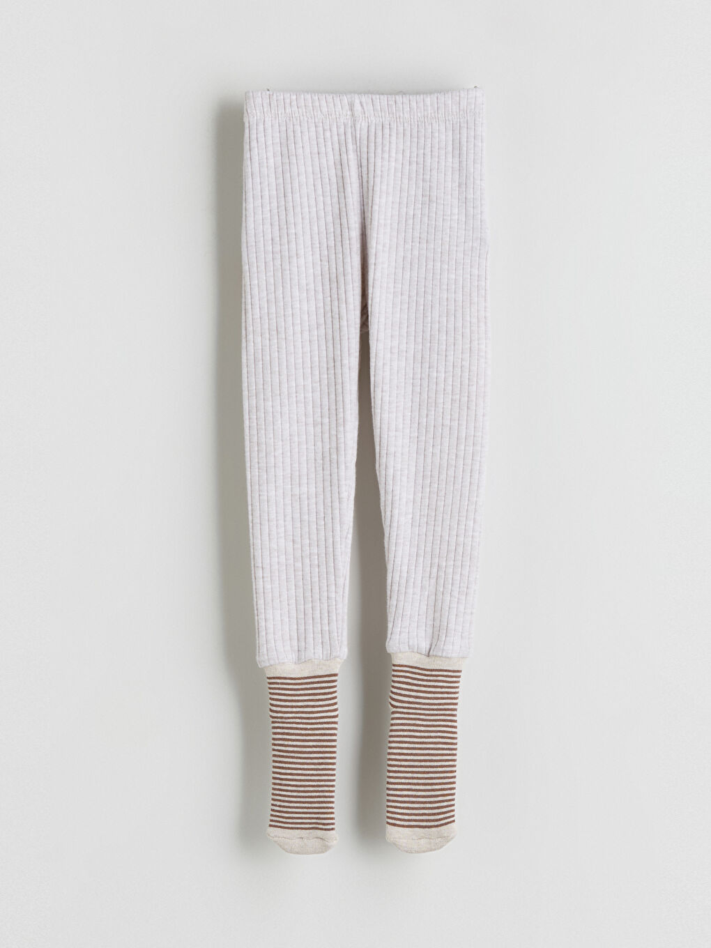 Kahverengi Beli Lastikli Erkek Bebek Çoraplı Pijama Alt 2'li-4