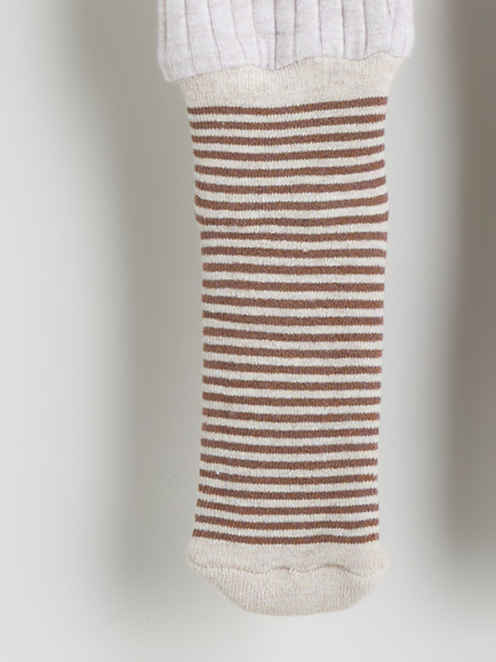 Kahverengi Beli Lastikli Erkek Bebek Çoraplı Pijama Alt 2'li-5