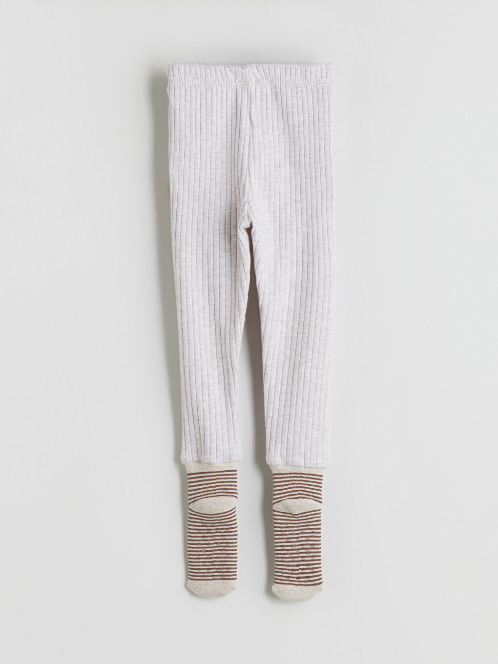 Kahverengi Beli Lastikli Erkek Bebek Çoraplı Pijama Alt 2'li-6