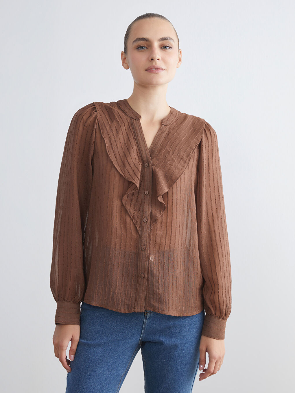 LCWAIKIKI Classic Woman BORDEAUX Blouse -W5HP35Z8-HPZ