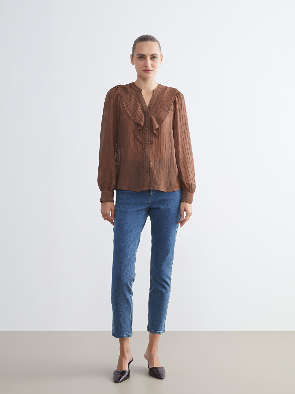 LCWAIKIKI Classic Woman BORDEAUX Blouse -W5HP35Z8-HPZ