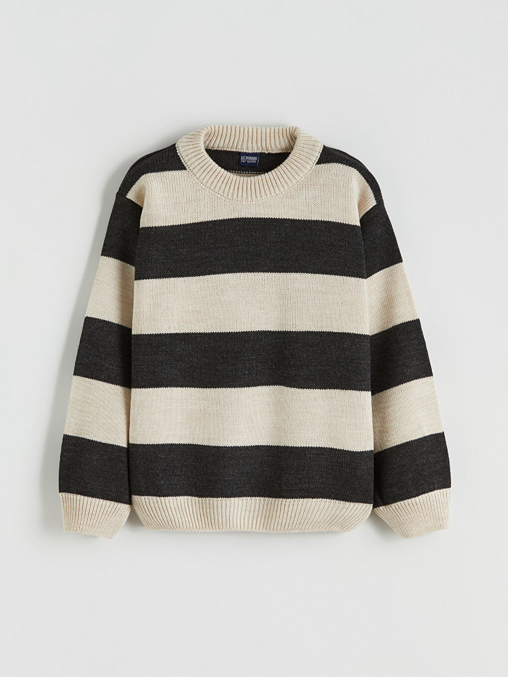 Crew Neck Striped Boys Knitwear Sweater