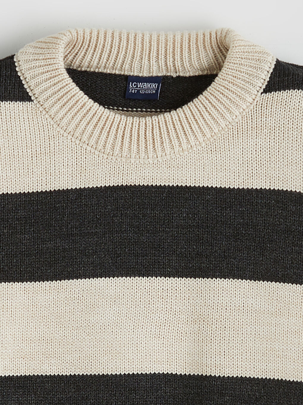 Crew Neck Striped Boys Knitwear Sweater-1