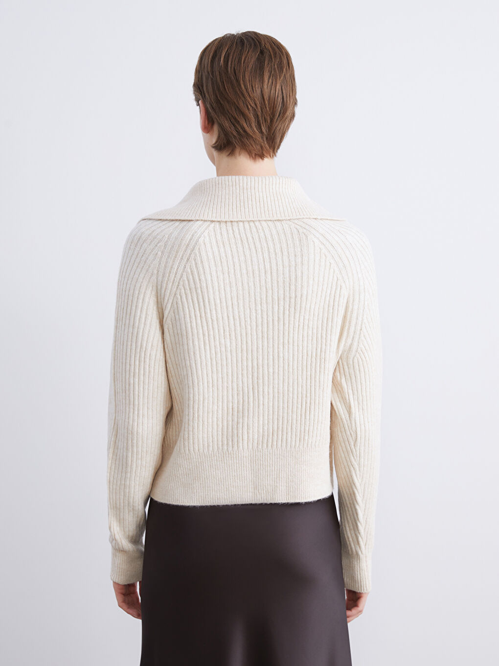 Polo Neck Women's Knitwear Cardigan-3
