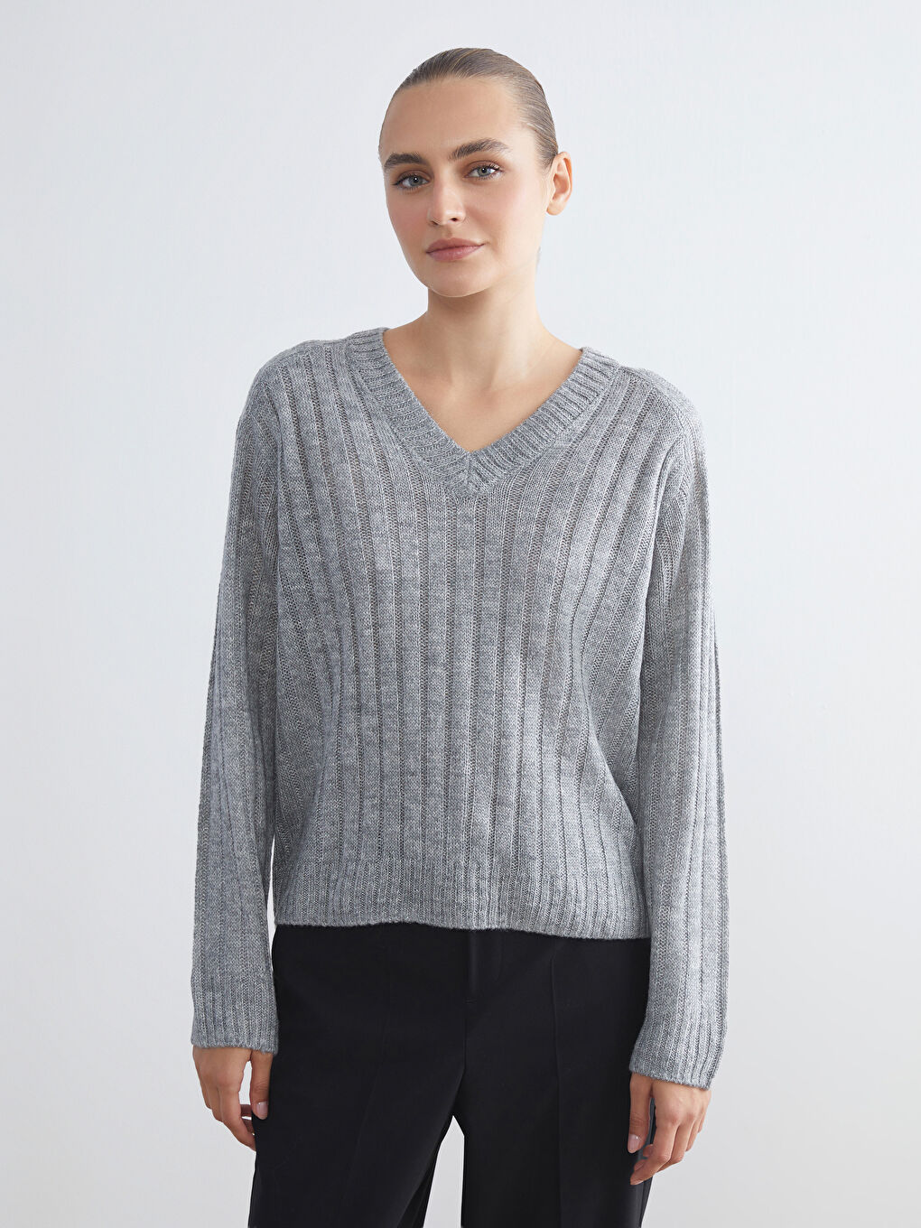 V Neck Women's Knitwear Sweater