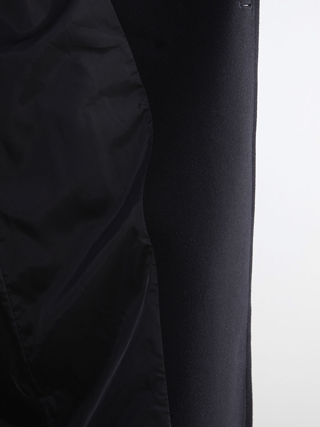 Siyah Ceket Yaka Kadın Kaşe Kaban-4