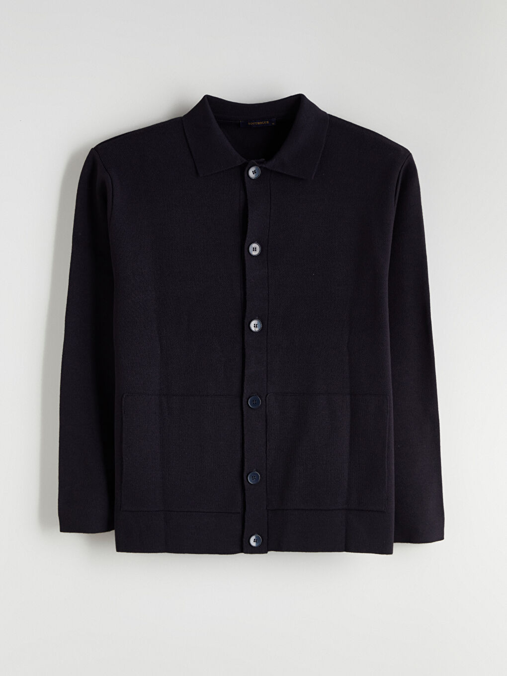 Lacivert Polo Yaka Erkek Triko Hırka-4