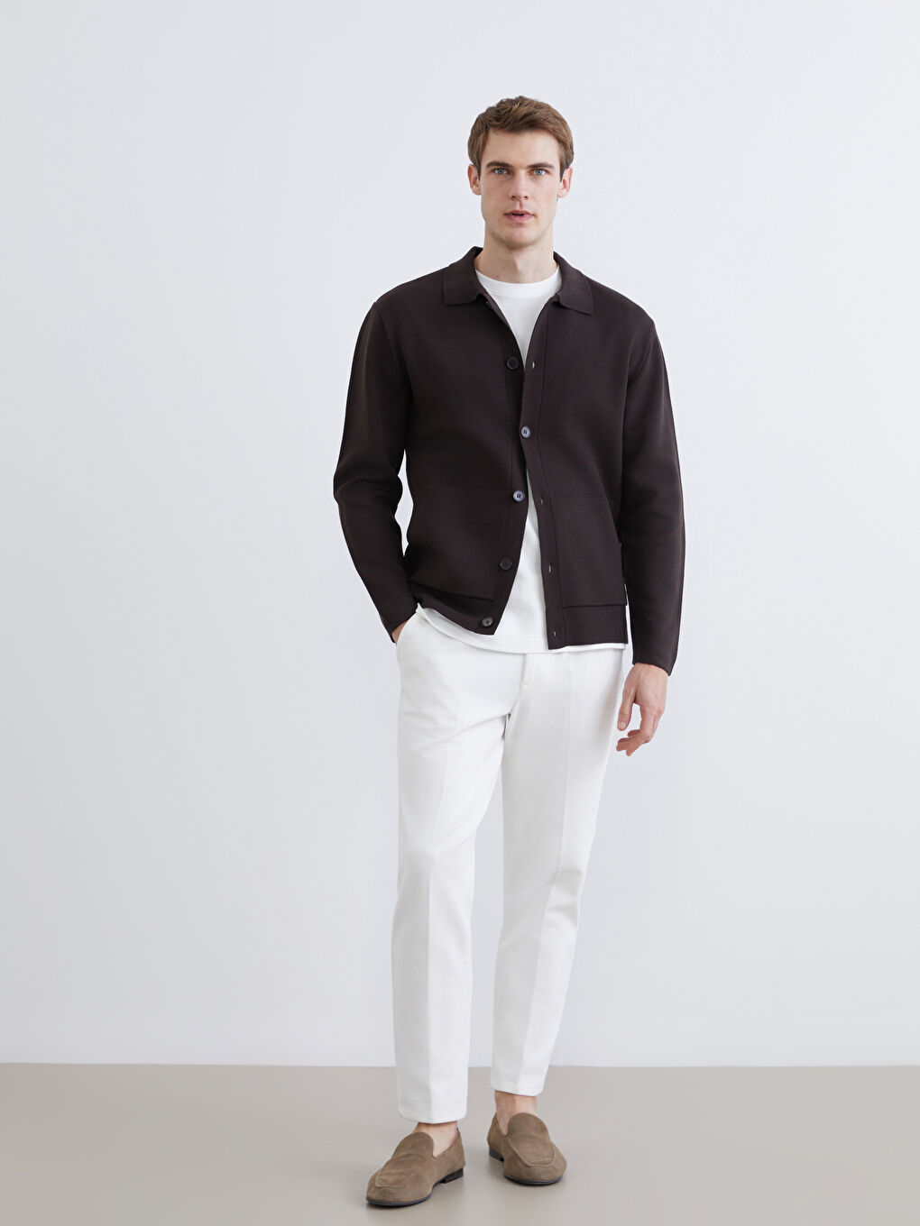 Man BROWN Cardigan-1