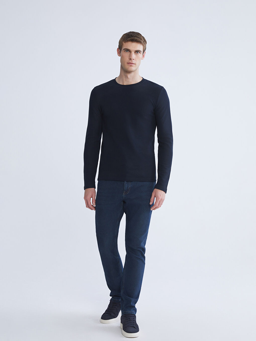 Crew Neck Long Sleeve Men's T-Shirt-1