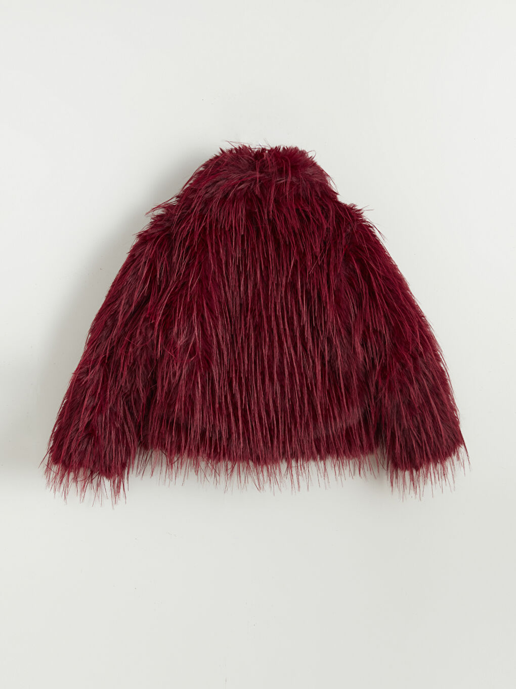 Bordo Kız Çocuk Kürk Mont-2