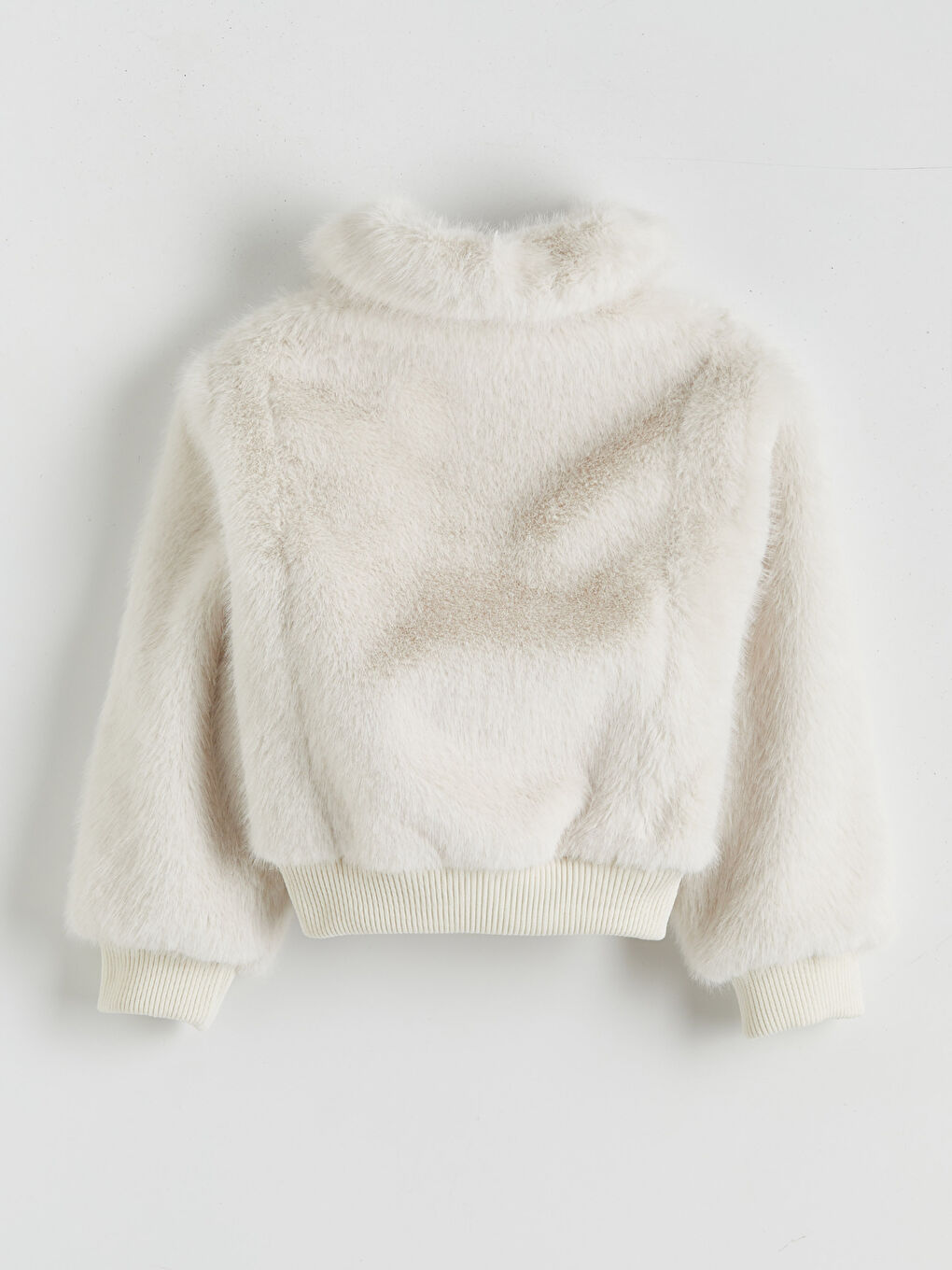 Ekru Kız Çocuk Suni Kürk Mont-1