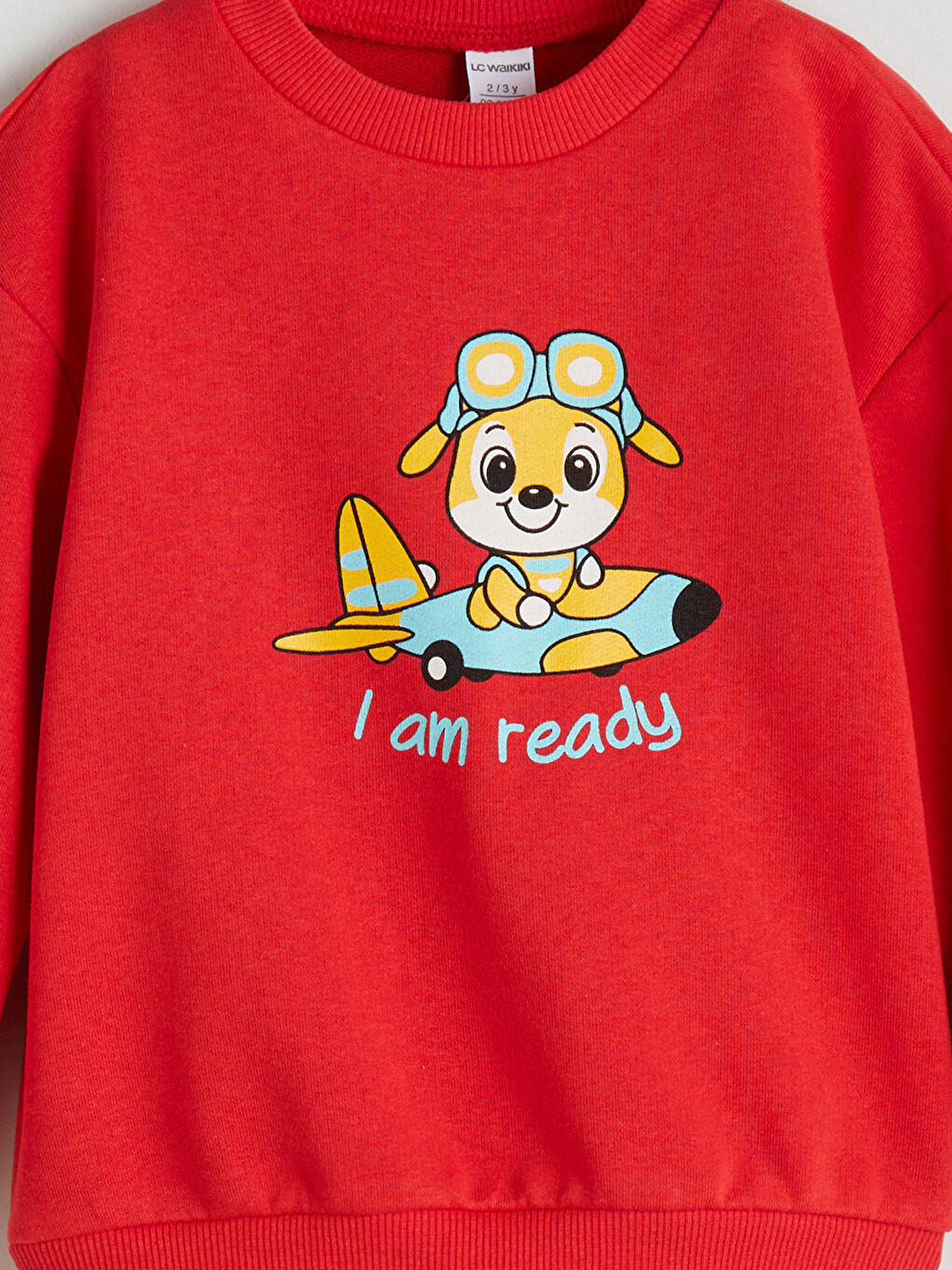 Kırmızı Bisiklet Yaka Baskılı Erkek Çocuk Sweatshirt ve Eşofman Alt 2'li-2