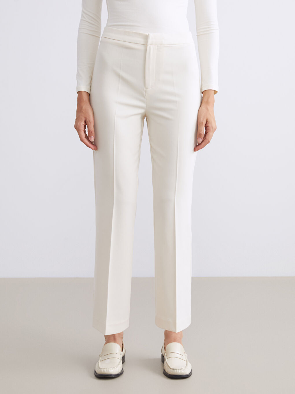 Slim Fit Flared Women's Trousers-1