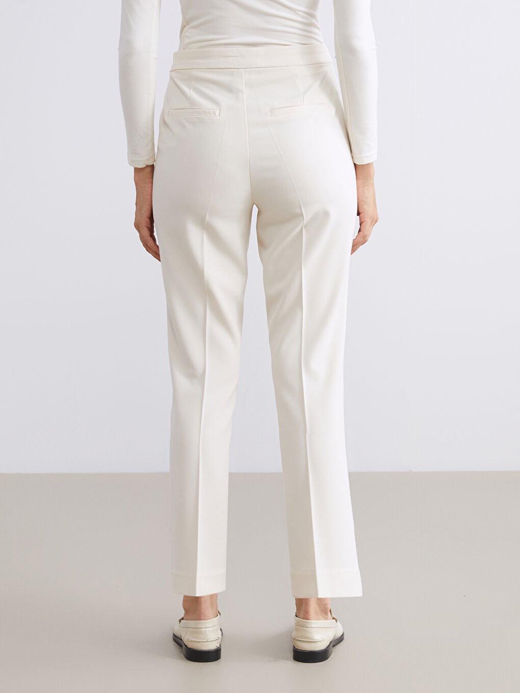 Slim Fit Flared Women's Trousers-3