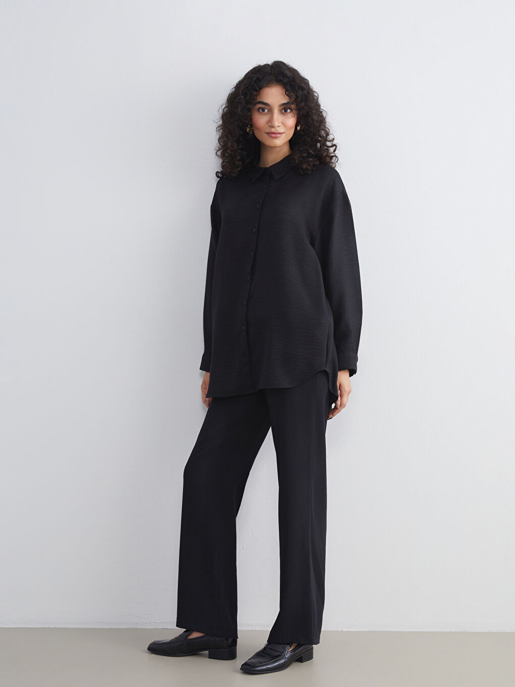 Siyah Beli Lastikli Kadın Pantolon