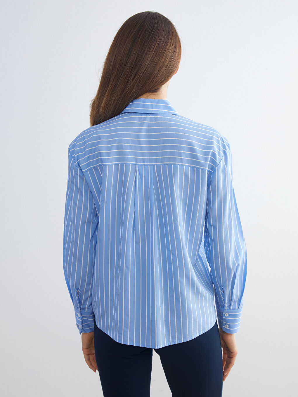 Striped Poplin Women's Shirt-3