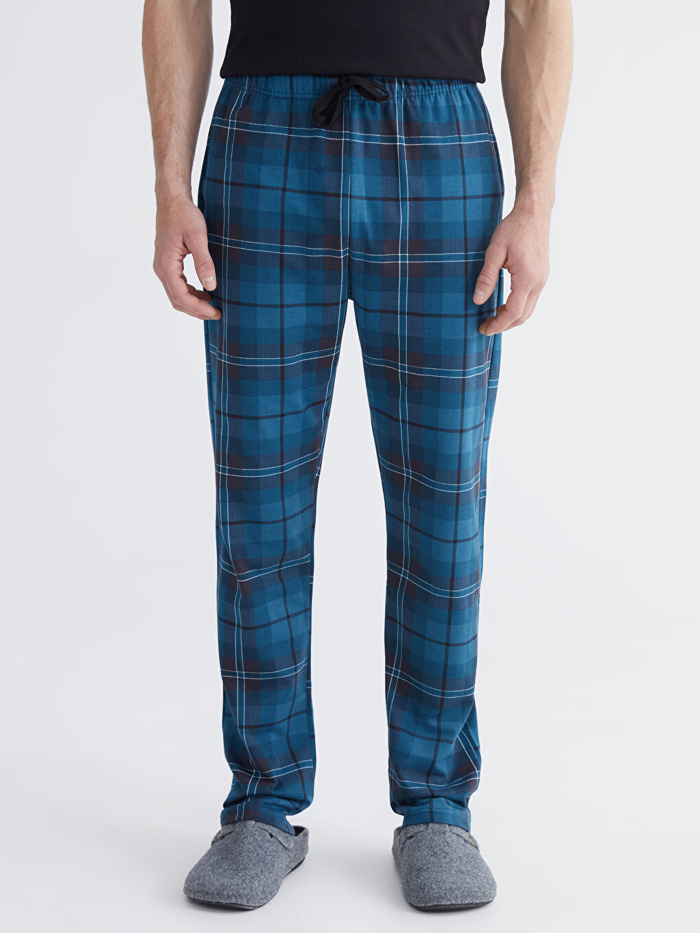 Petrol Beli Lastikli Erkek Pijama Altı-1