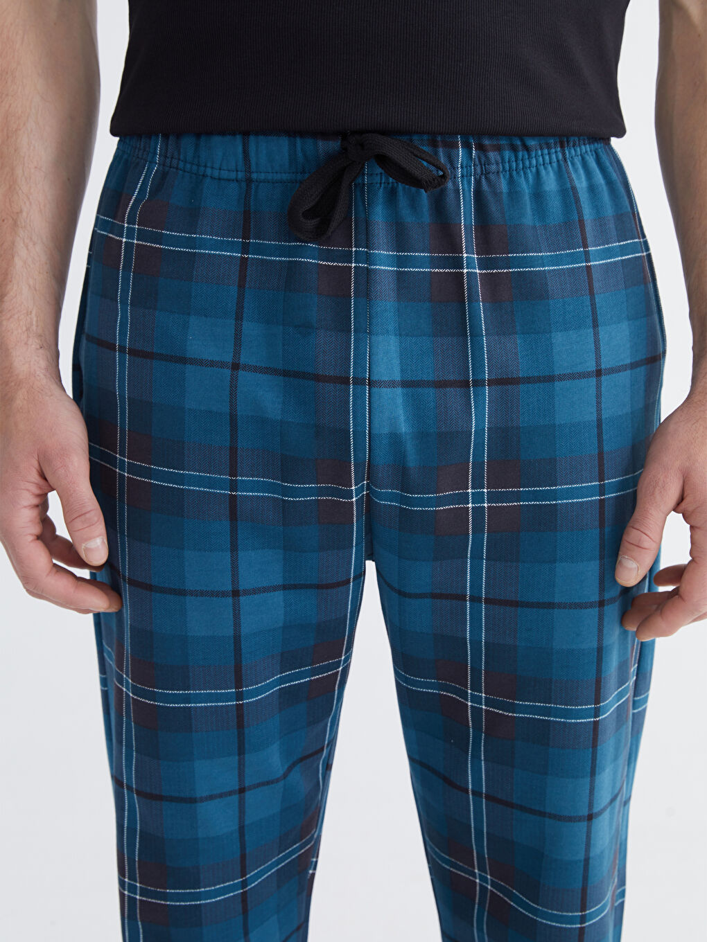 Petrol Beli Lastikli Erkek Pijama Altı-2