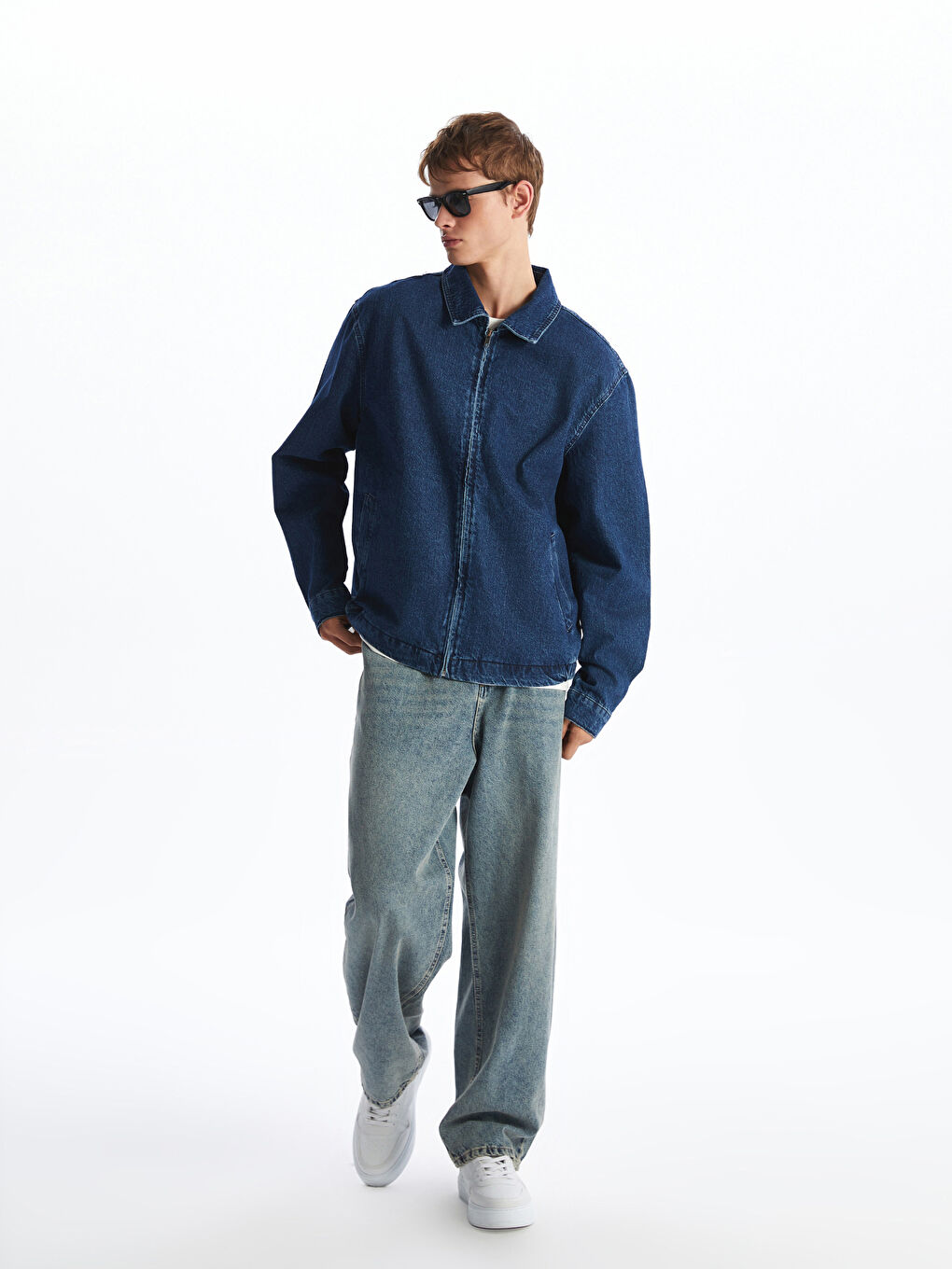 İndigo Rahat Kalıp Erkek Jean Ceket-1