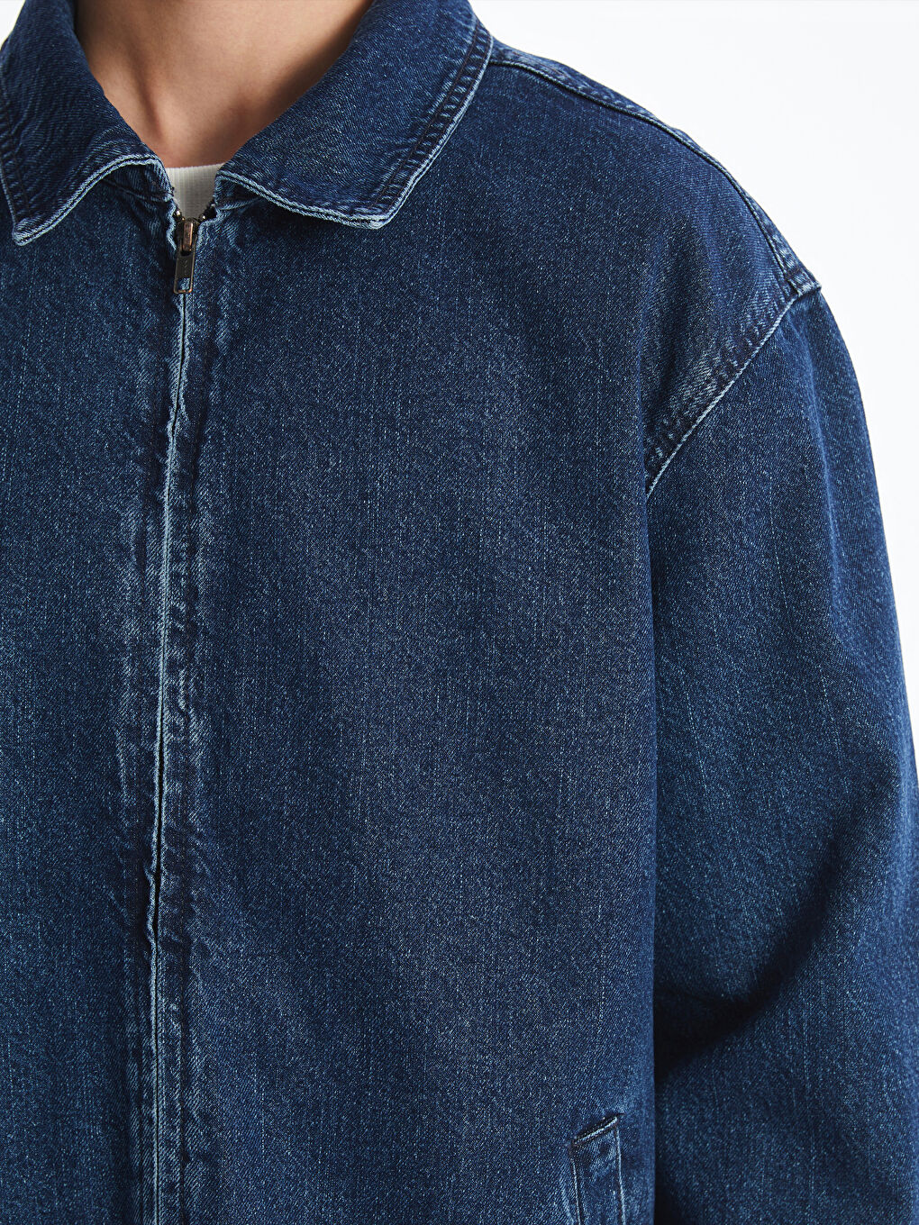 İndigo Rahat Kalıp Erkek Jean Ceket-2