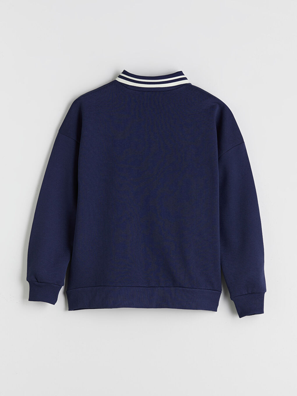 Lacivert Polo Yaka New York Baskılı Kadın Sweatshirt-6