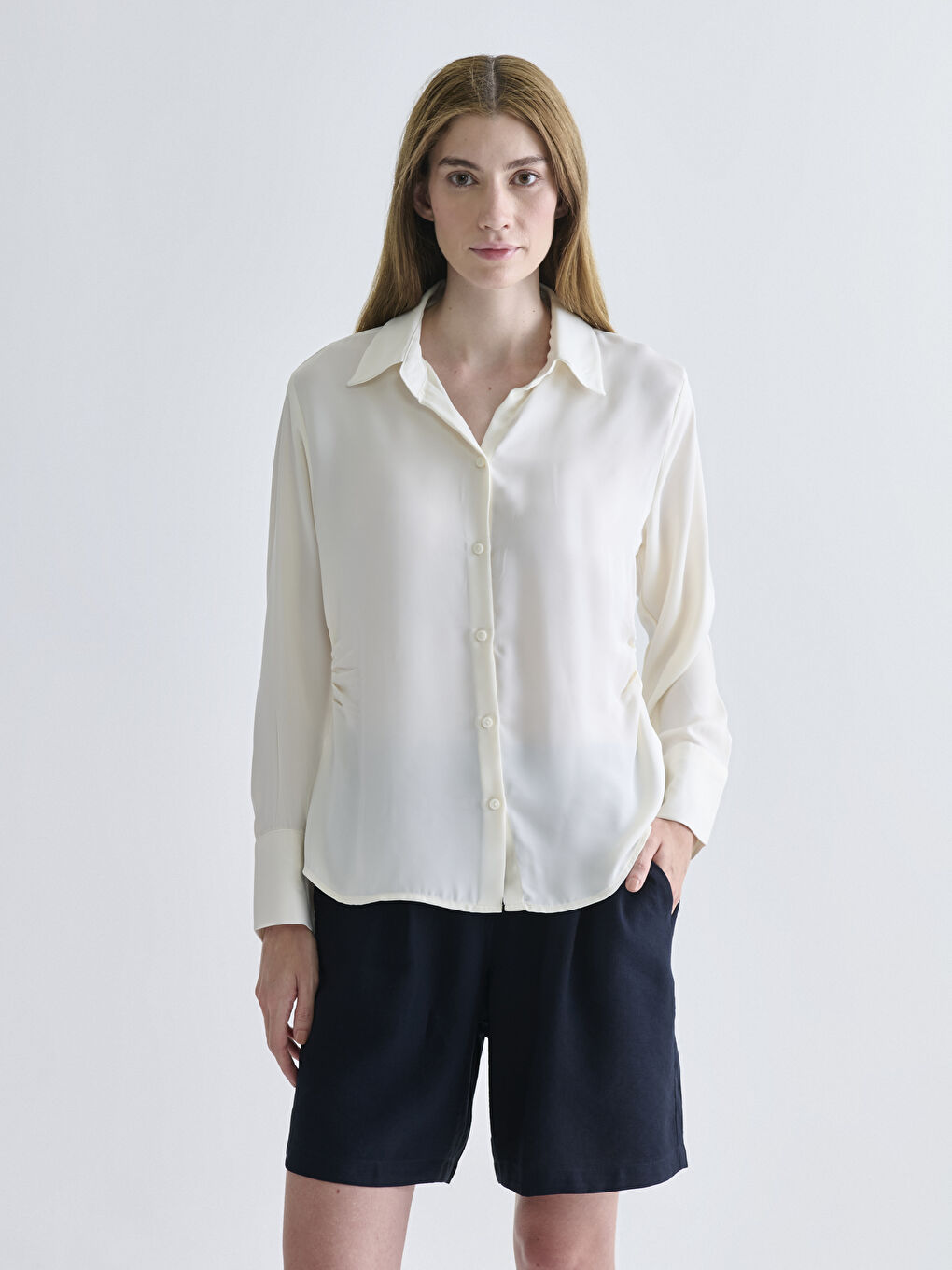 LCWAIKIKI Classic Satin Women's Shirt -W5HR17Z8-FDL