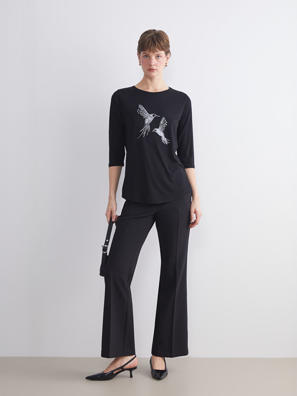 LCWAIKIKI Classic Women's Trousers with Elastic Waist and Flared Leg -W5HR27Z8-CVL