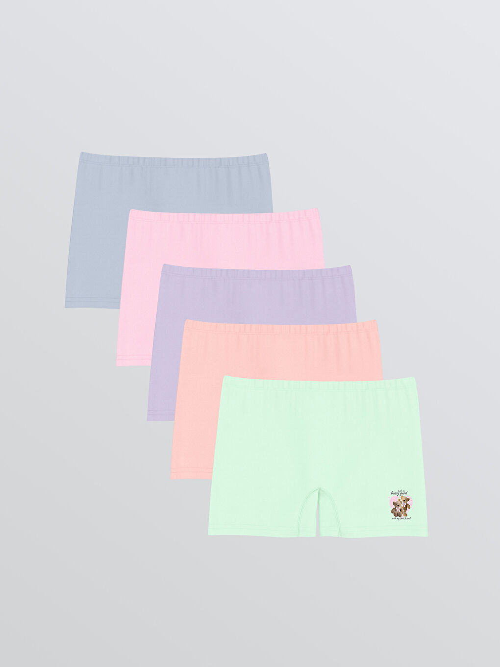 Pembe Baskılı Kız Çocuk Boxer 5'li