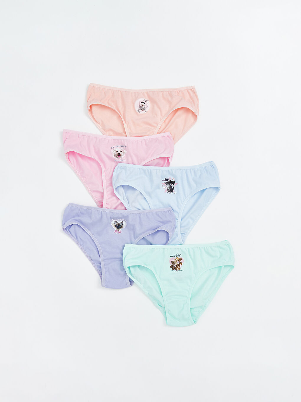 Printed Girl's Panties 5-Piece