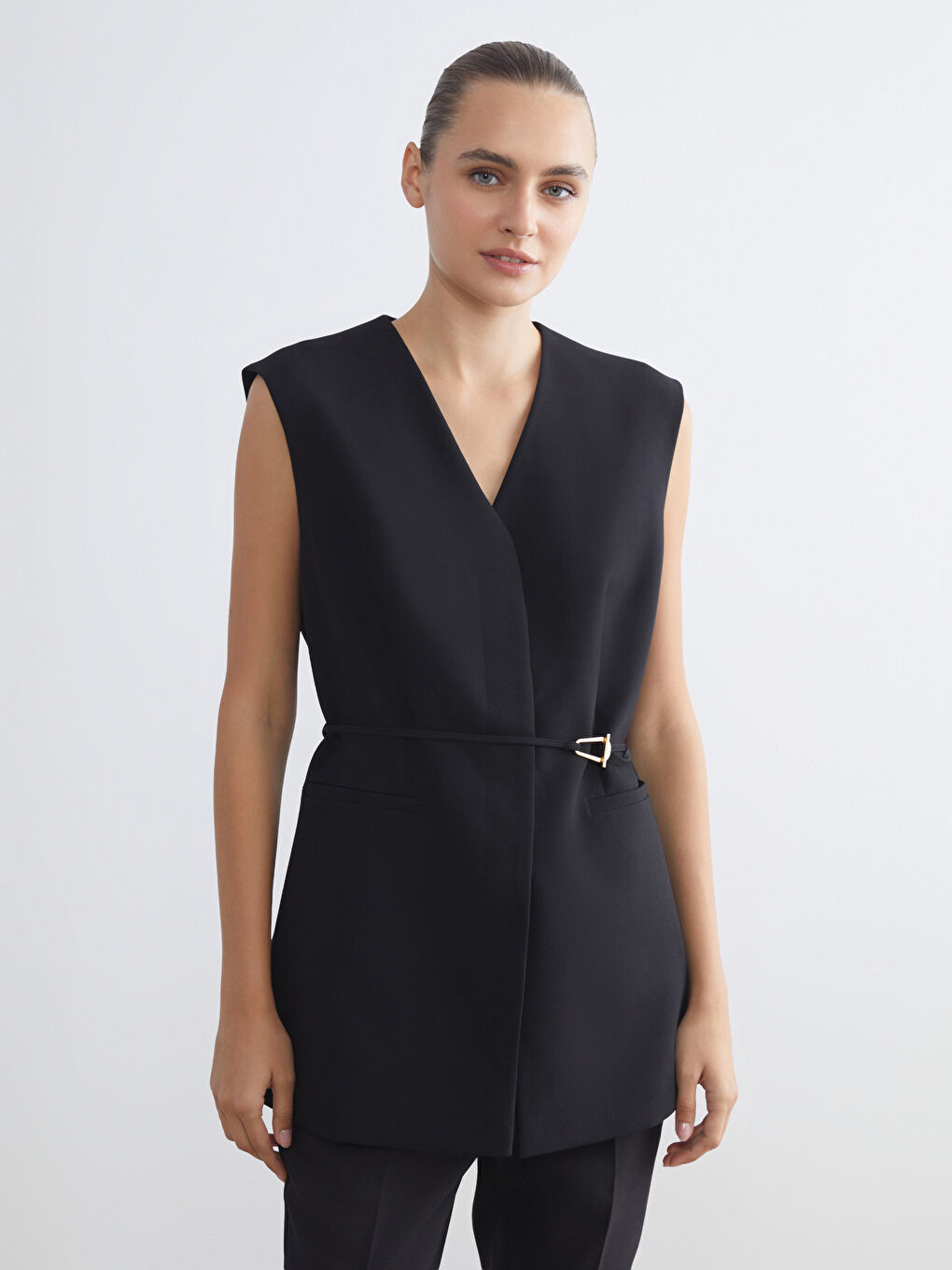 LCWAIKIKI Classic Woman BLACK Suit Waistcoat -W5HR41Z8-CVL