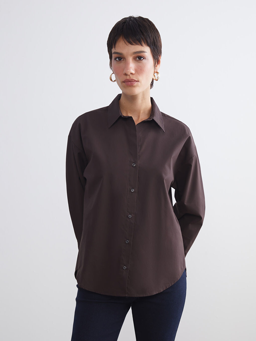 Loose Fit Poplin Women's Shirt