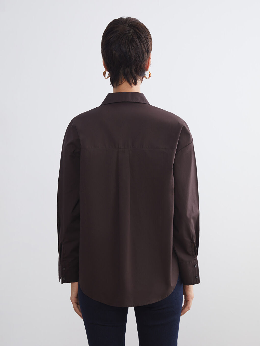 Loose Fit Poplin Women's Shirt-3