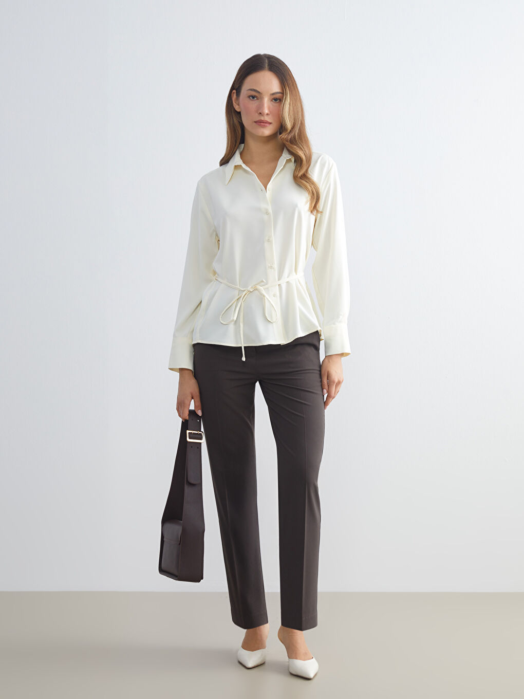 LCWAIKIKI Classic Oversize Satin Women's Shirt -W5HR84Z8-FPT