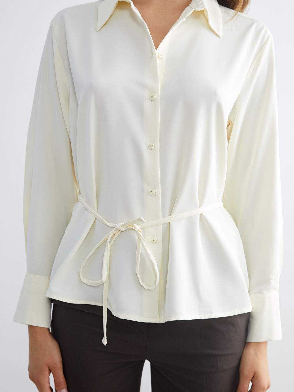 LCWAIKIKI Classic Oversize Satin Women's Shirt -W5HR84Z8-FPT