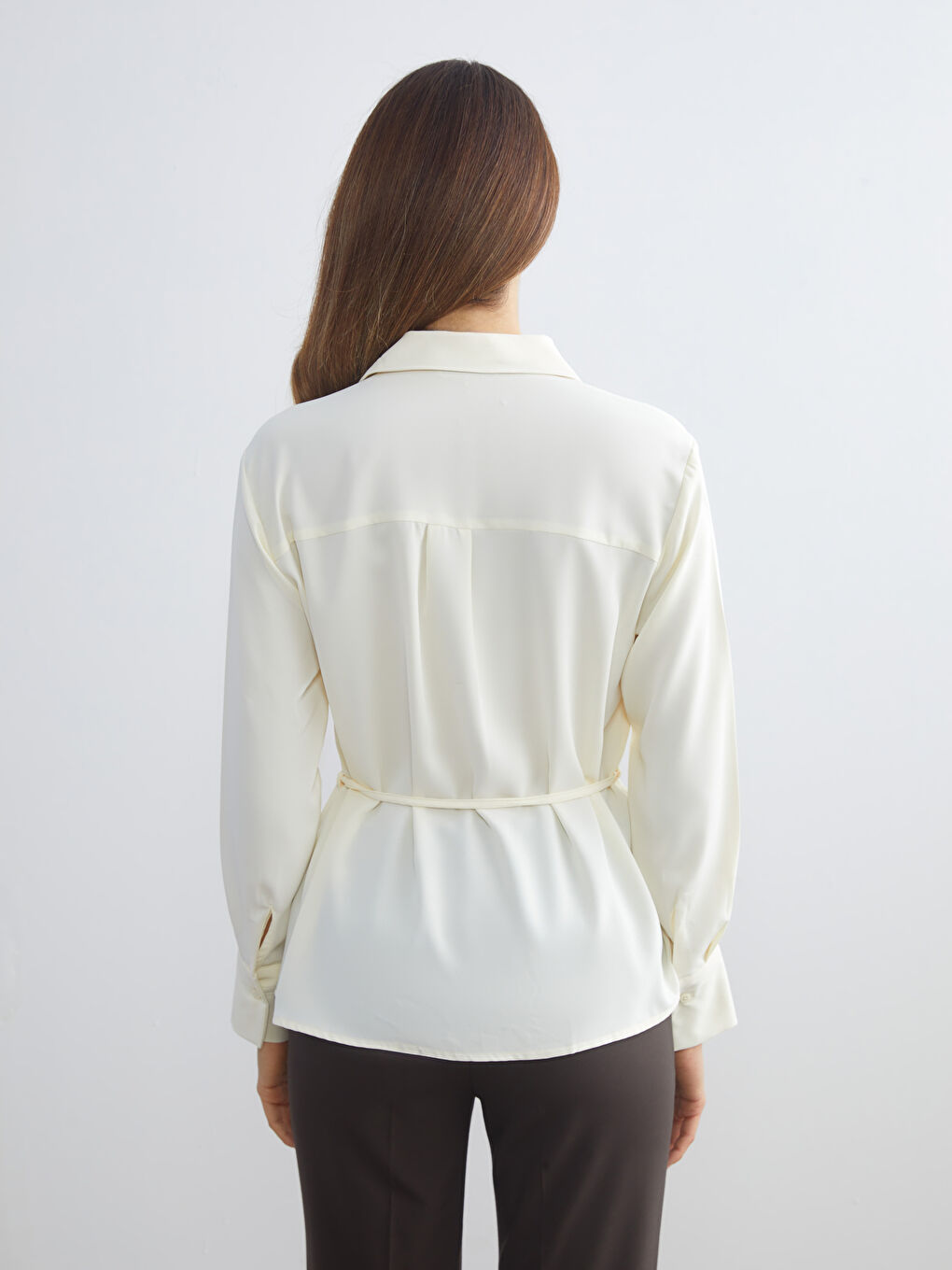 LCWAIKIKI Classic Oversize Satin Women's Shirt -W5HR84Z8-FPT