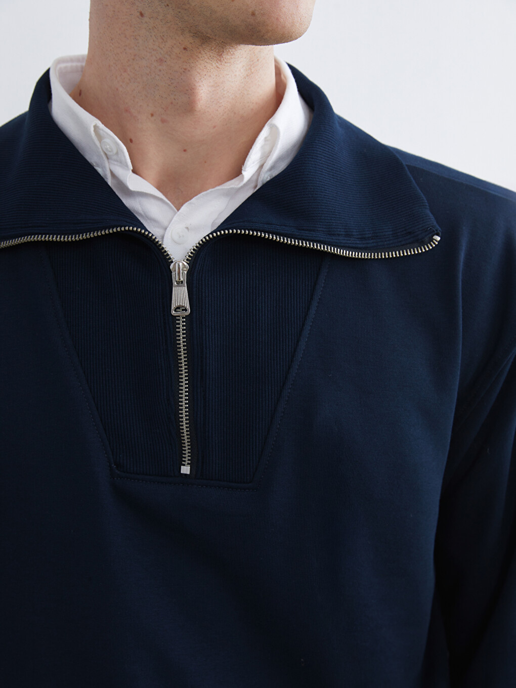 Funnel Neck Men's Thick Sweatshirt-2