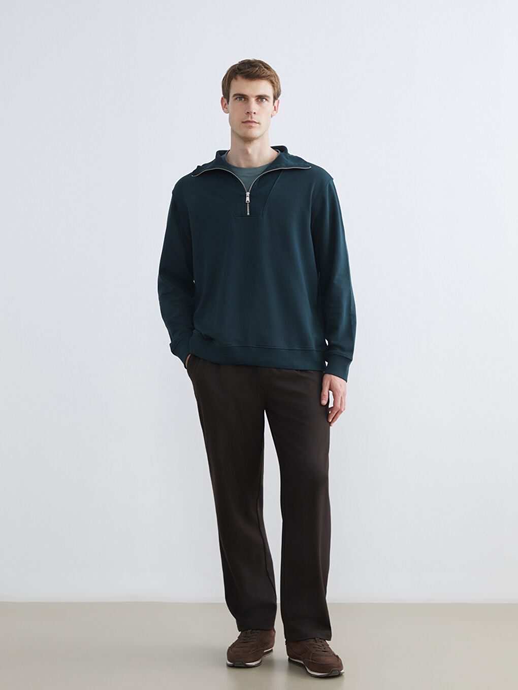 Funnel Neck Men's Thick Sweatshirt-1