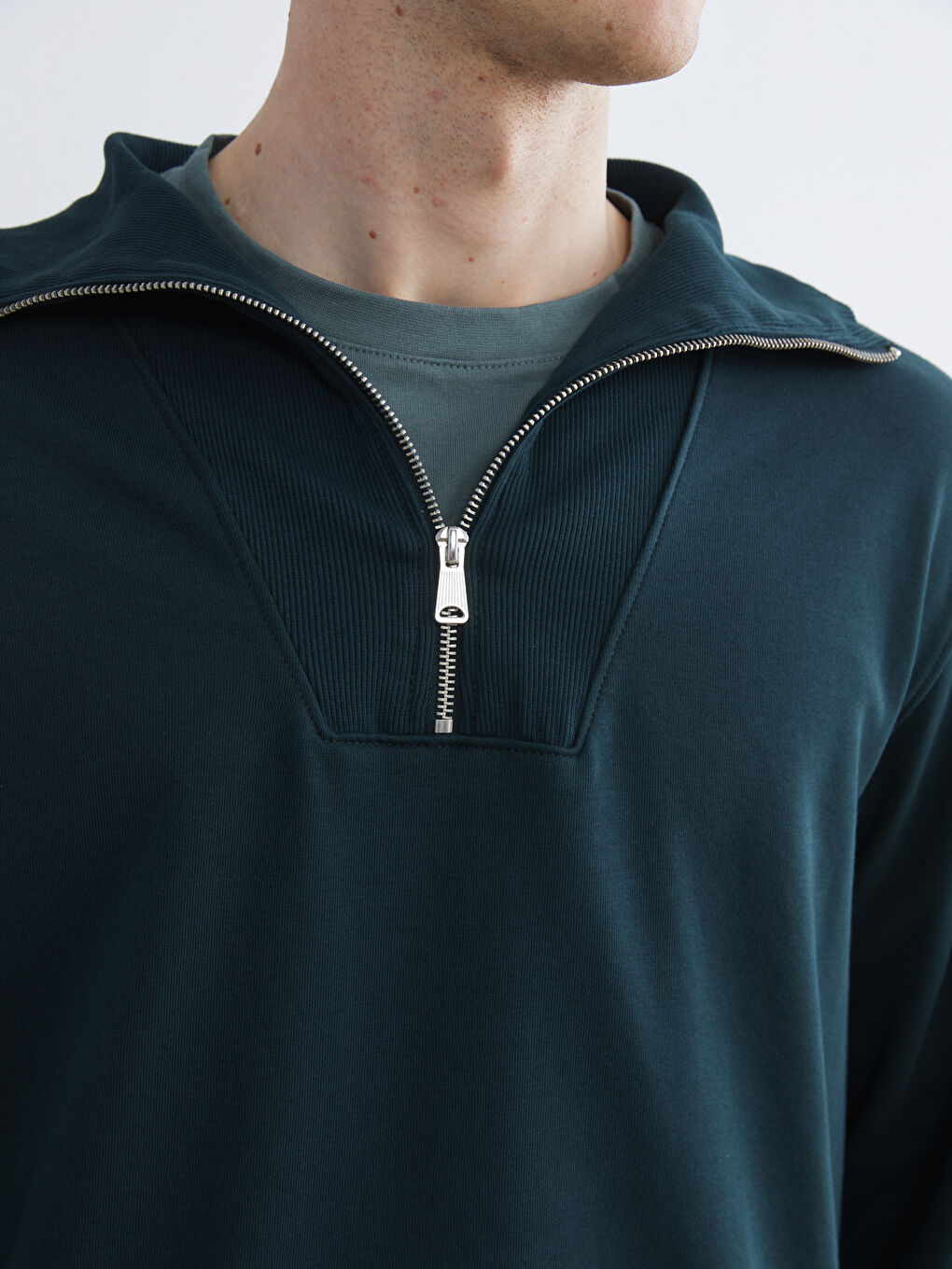 Funnel Neck Men's Thick Sweatshirt-2