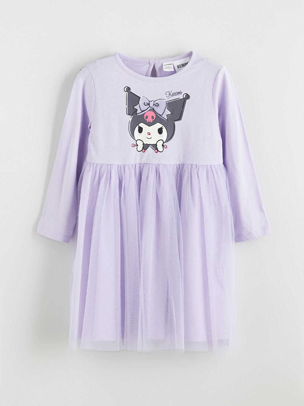 Crew Neck Kuromi Printed Girls' Dress