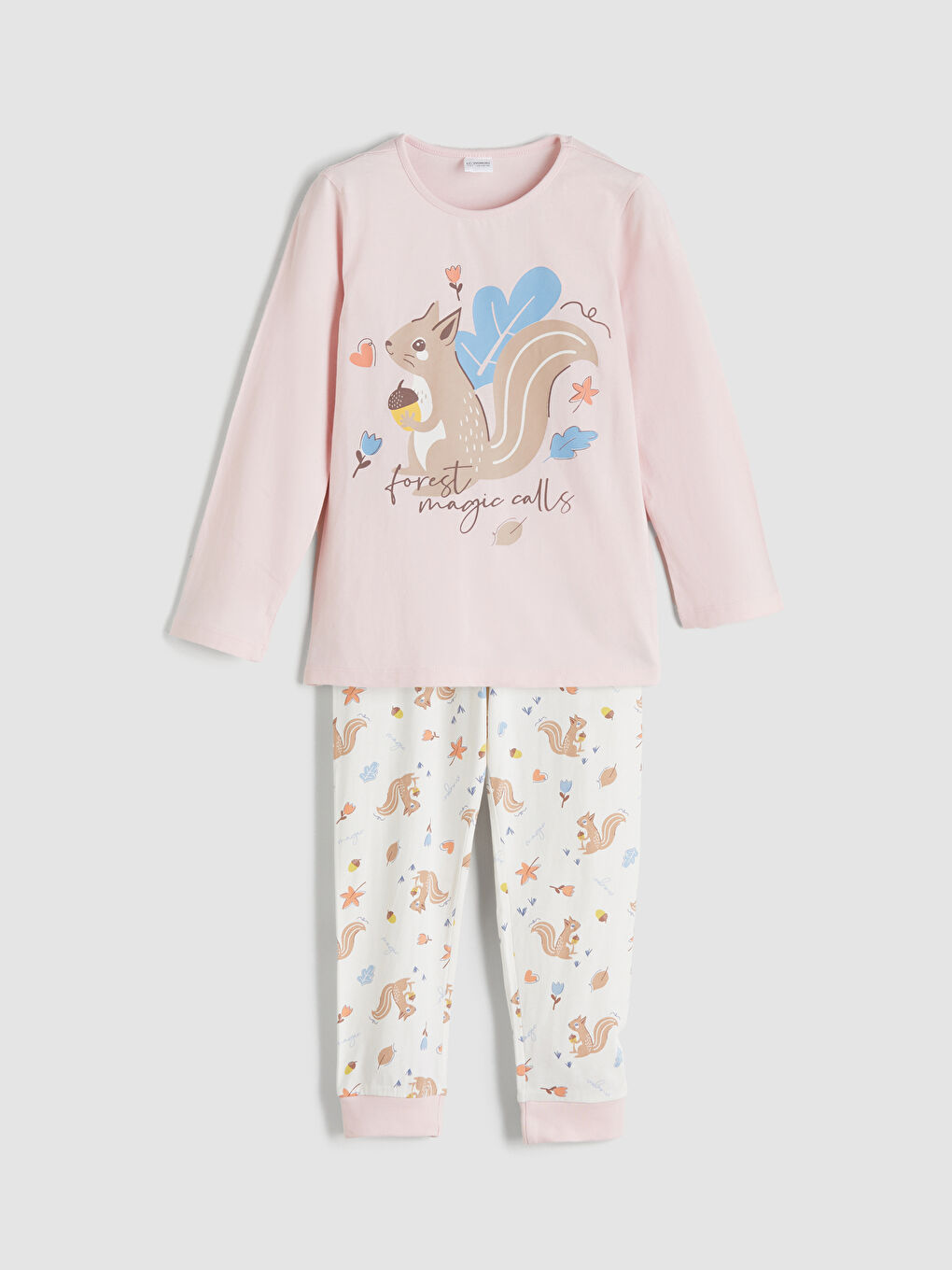 Crew Neck Girls' Pyjama Set
