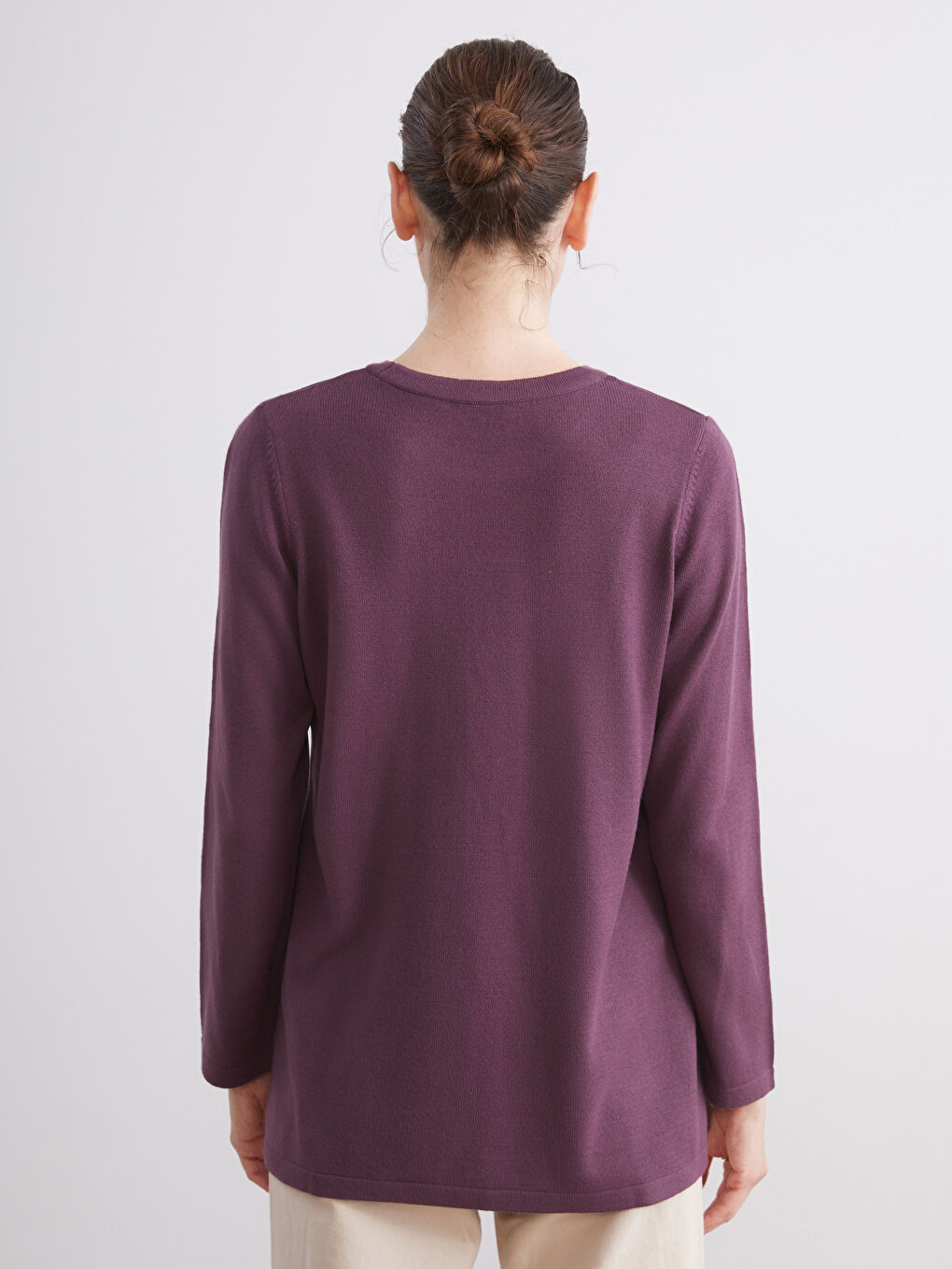 Mürdüm Bisiklet Yaka Taşlı Kadın Triko Kazak-3