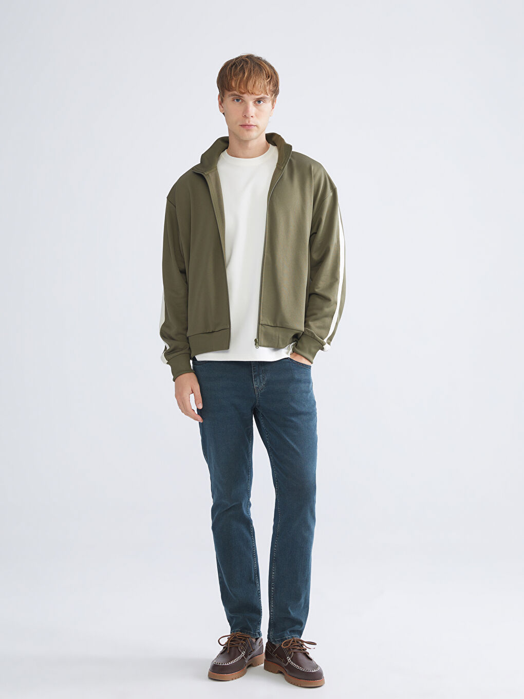 მამაკაცები ხაკისფერი ელვიანი ზედა-1