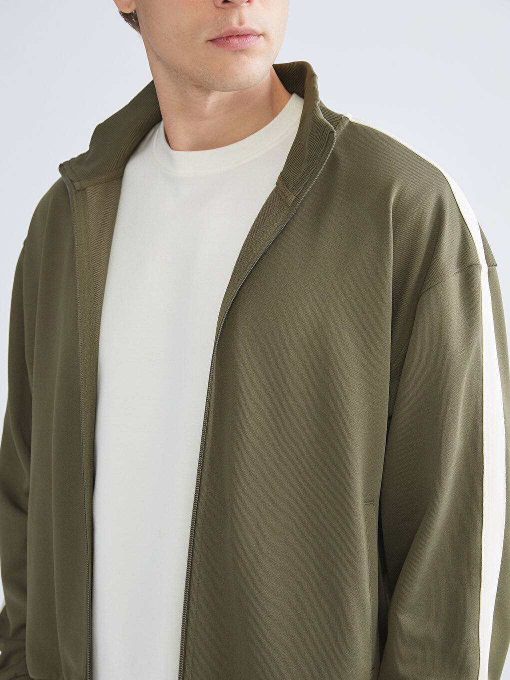 მამაკაცები ხაკისფერი ელვიანი ზედა-2