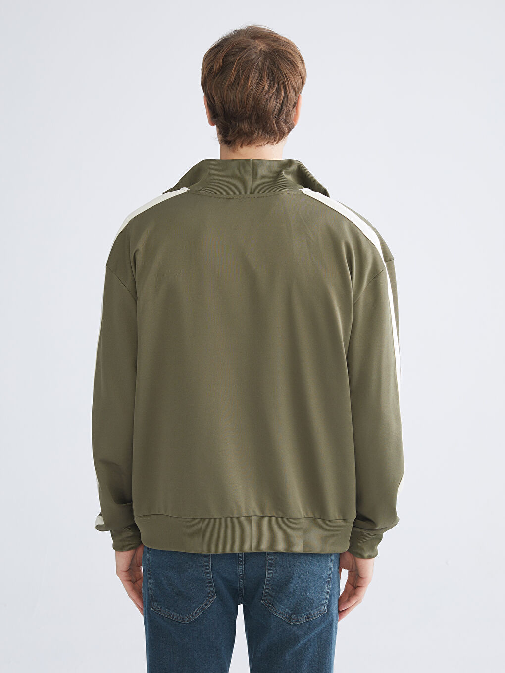 მამაკაცები ხაკისფერი ელვიანი ზედა-3