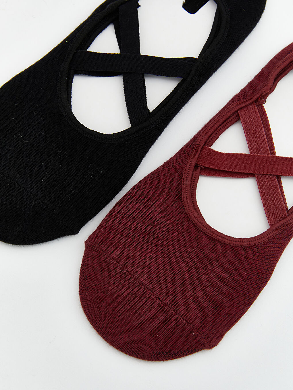 Bordo Kaydırmaz Tabanlı Kadın Yoga ve Pilates Çorabı 2'li-1