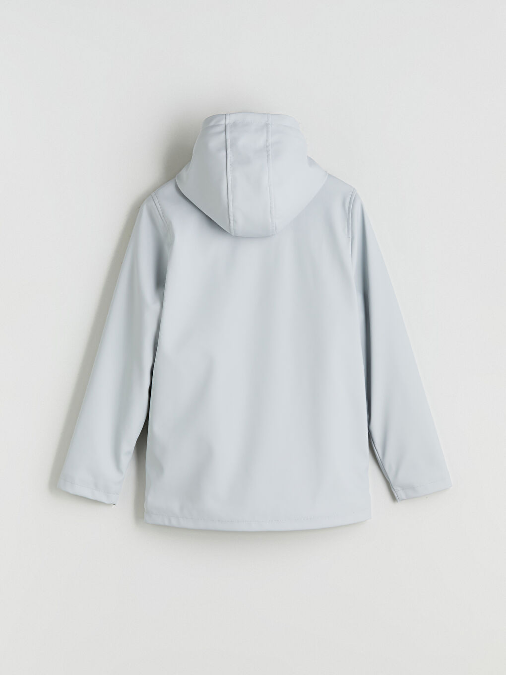 Gri Standart Kalıp Kapüşonlu Erkek Parka-3