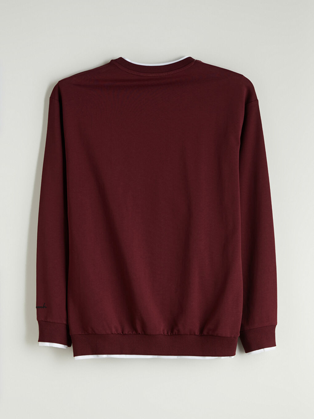 Bordo Bisiklet Yaka Erkek Sweatshirt-5