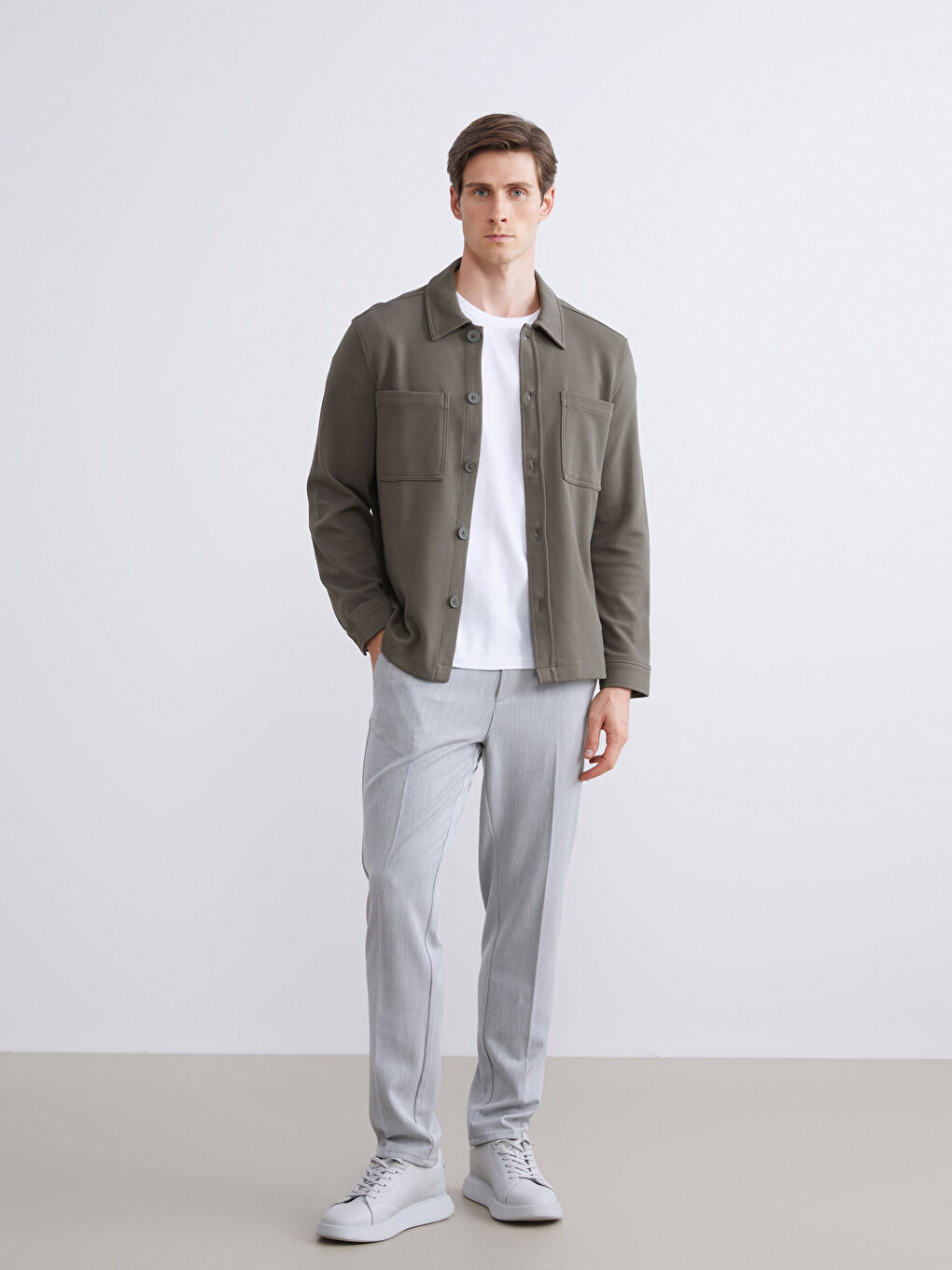 მამაკაცის თავისუფალი სტილის პერანგის ქურთუკი-1