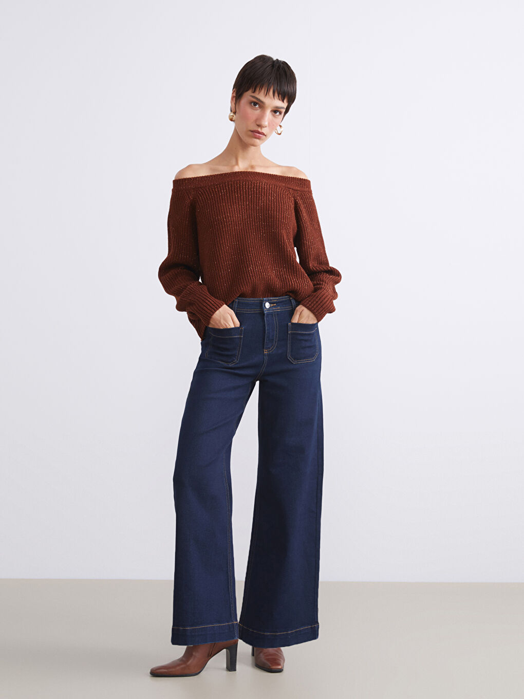 İndigo Wideleg Kadın Jean Pantolon-2